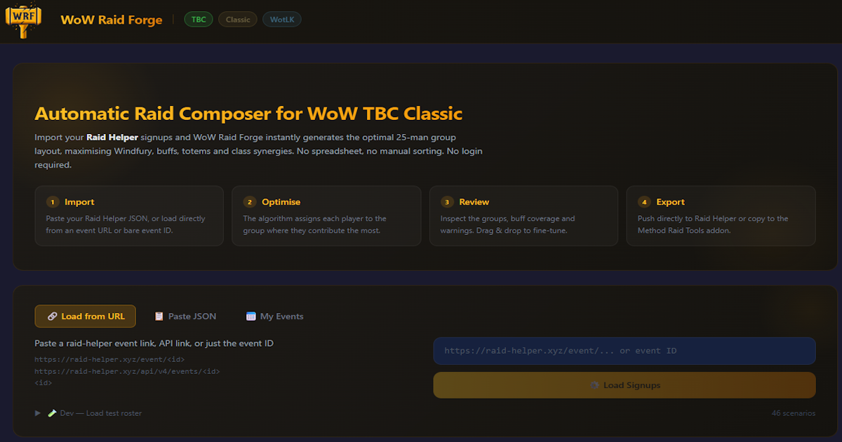 WoW TBC Raid Composition Tool - WoW Raid Forge
